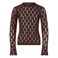 D-zine Lacy W20258 t-shirt lange mouw Bruin donker