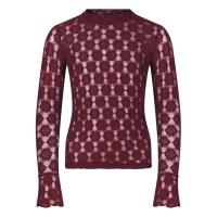 D-zine Lacy W20258 t-shirt lange mouw Wijnrood
