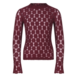 D-zine Lacy W20258 meisjes t-shirts lange mouw Wijnrood