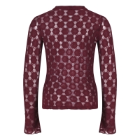 D-zine Lacy W20258 t-shirt lange mouw Wijnrood