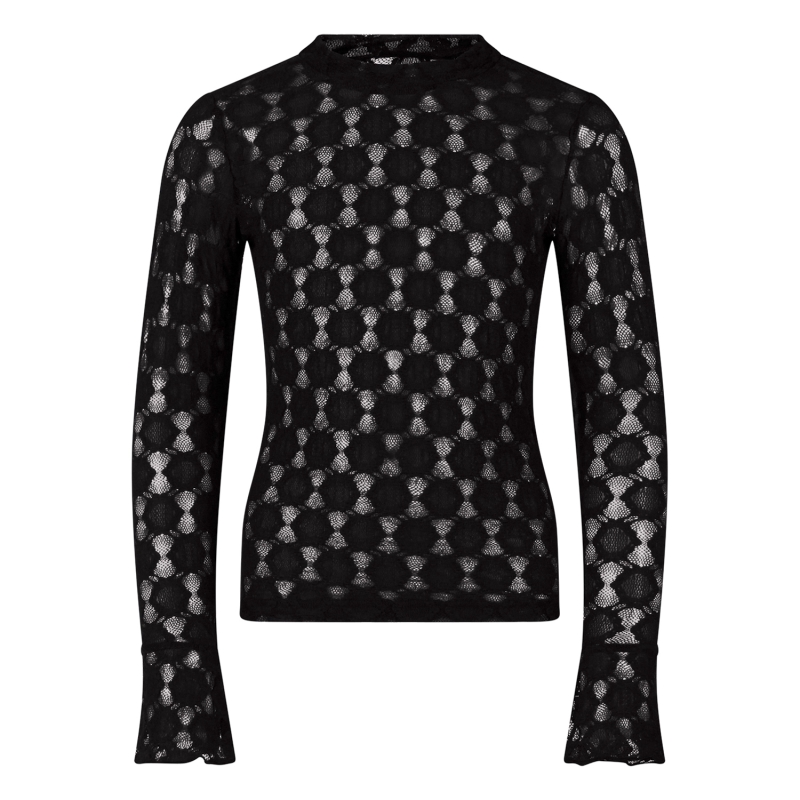 D-zine Lacy W20258 t-shirt lange mouw Zwart