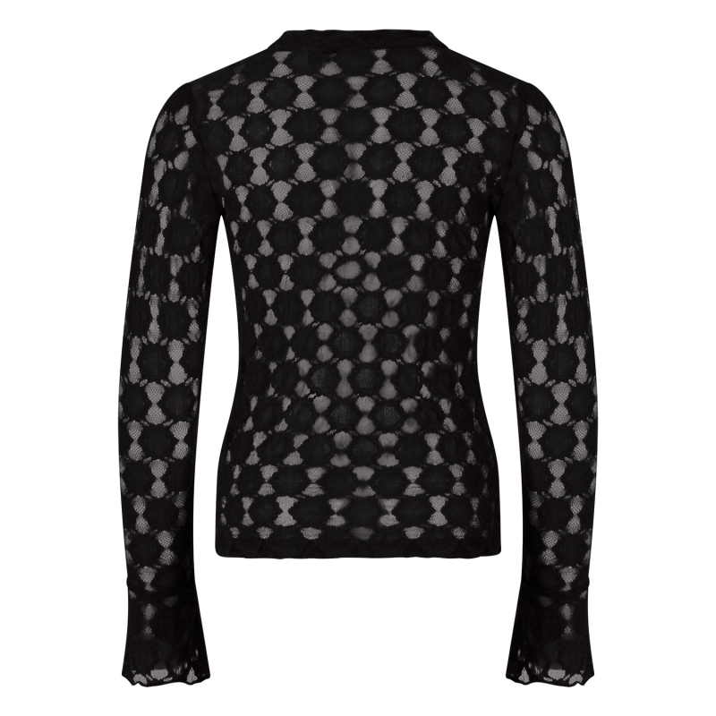 D-zine Lacy W20258 t-shirt lange mouw Zwart