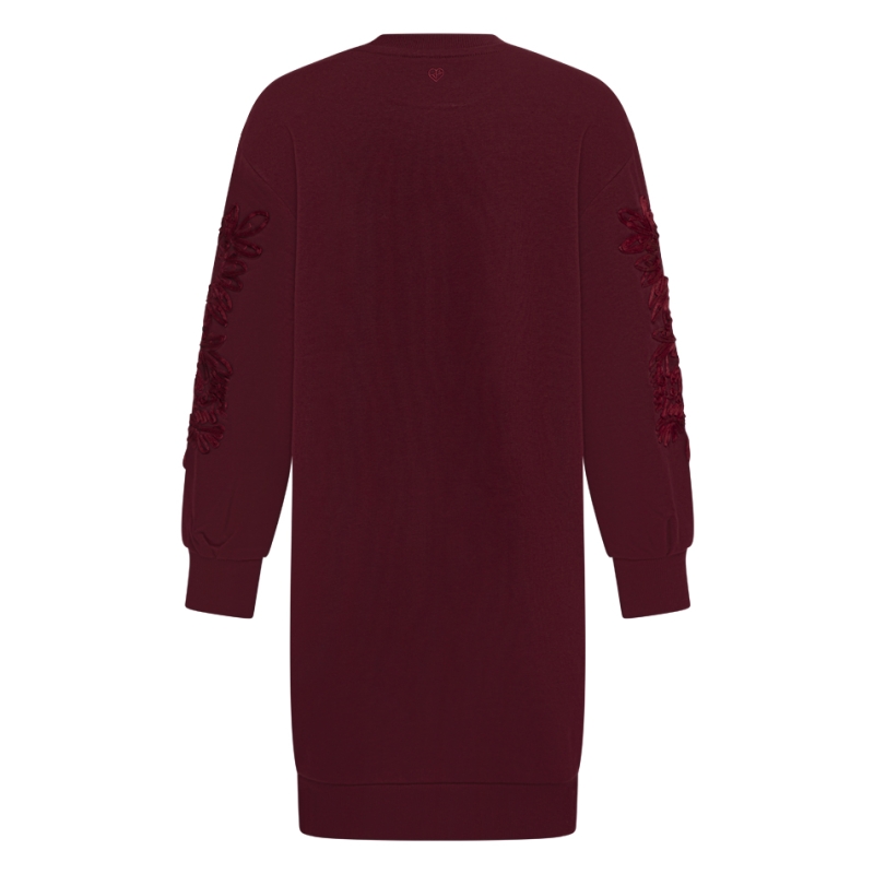 D-zine Tanneke W10132 jurken Rood bordo