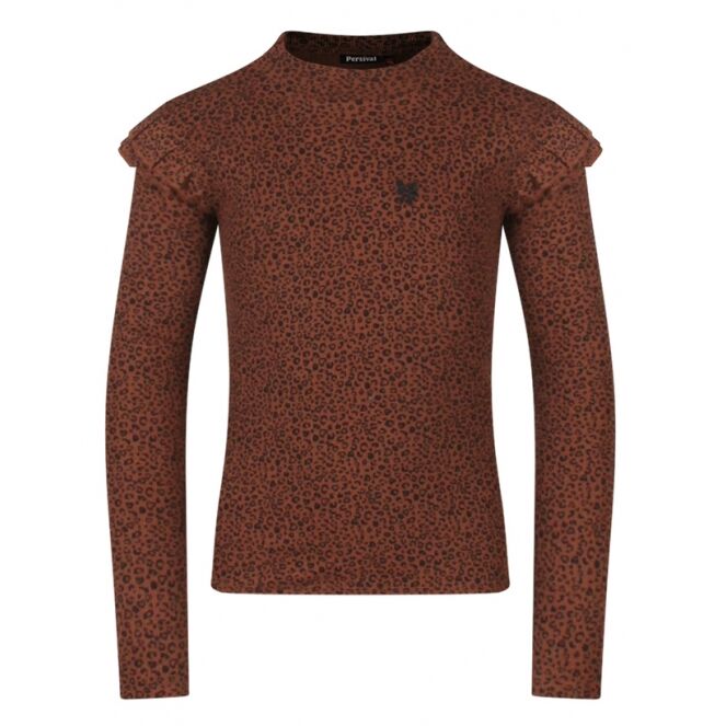 Persival Persival 3110602 W10077 Bruin 38.CHESTNUT.W25 Persival 3110602 W10077 Meisjes t-shirts lange mouw Bruin bestel je online bij www.bertusmode.nl/