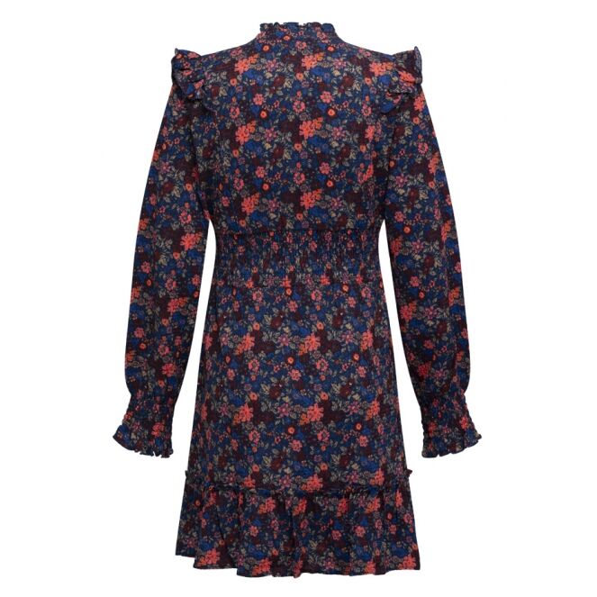 D-zine D-zine Tynette W10199 Koraal bloemdessin winter coral D-zine Tynette W10199 Meisjes Jurk Koraal bestel je online bij www.bertusmode.nl/