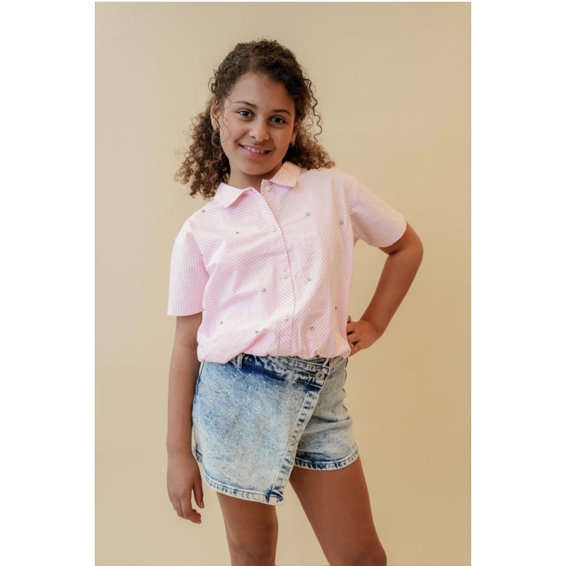 Persival 3210501 Z10031 blouses korte mouw Rose