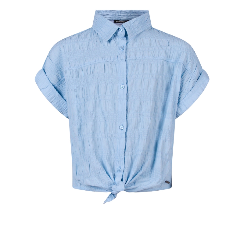 Persival 3210503 Z10082 blouses korte mouw Blauw licht