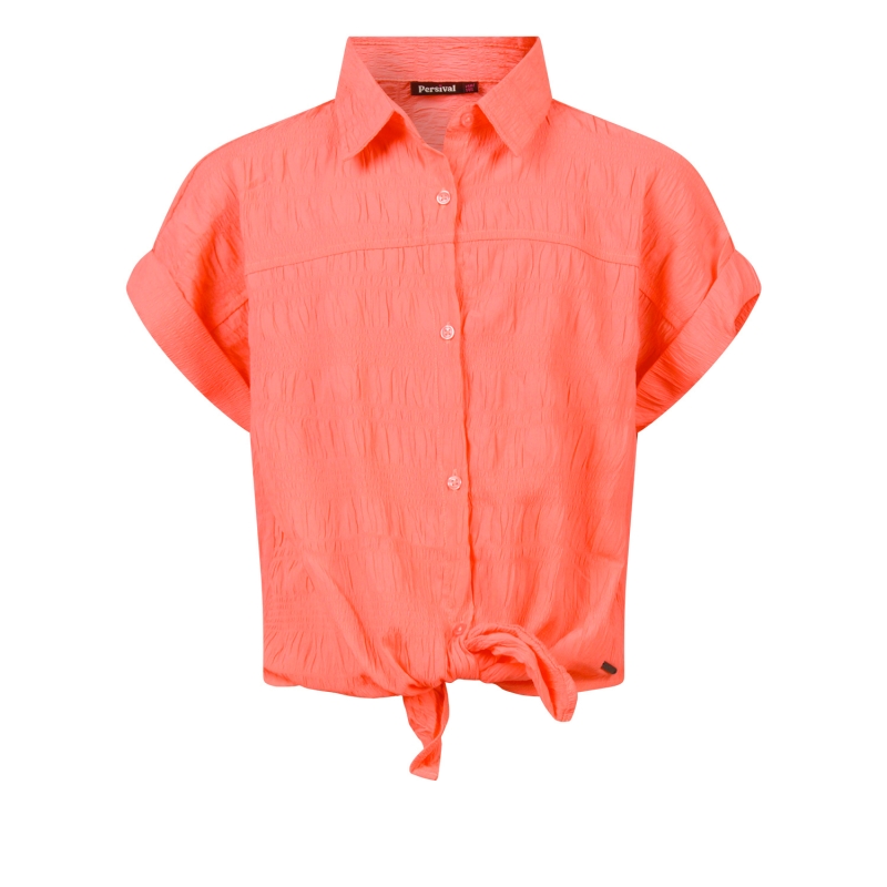 Persival 3210503 Z10082 blouses korte mouw koraal neon