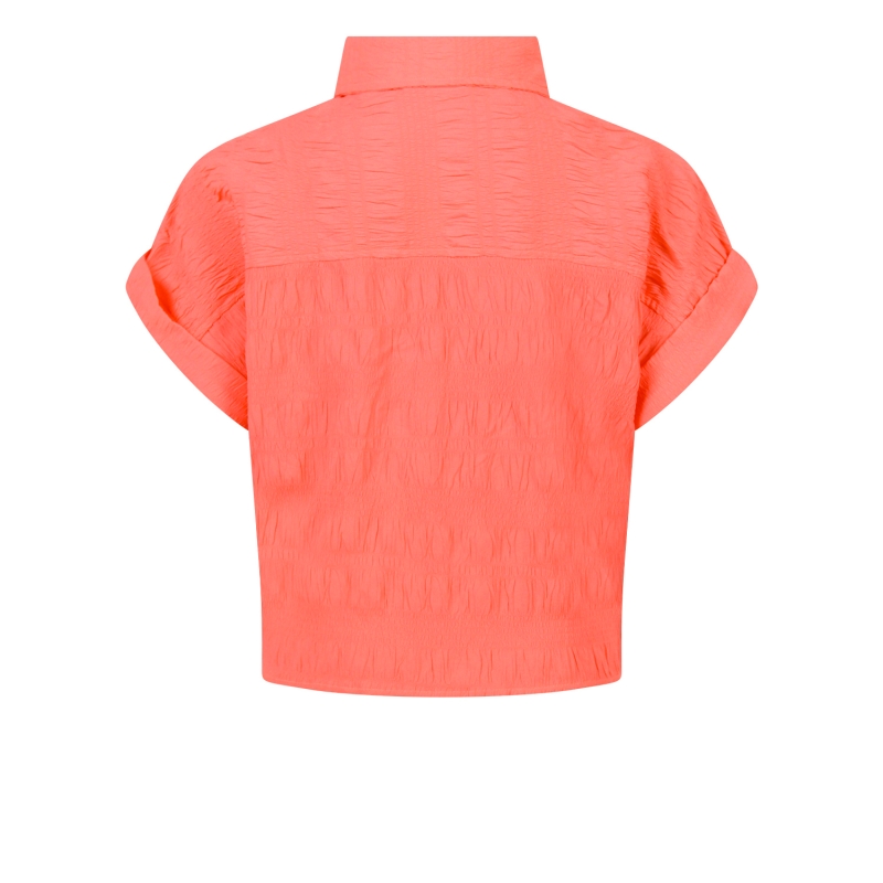 Persival 3210503 Z10082 blouses korte mouw koraal neon