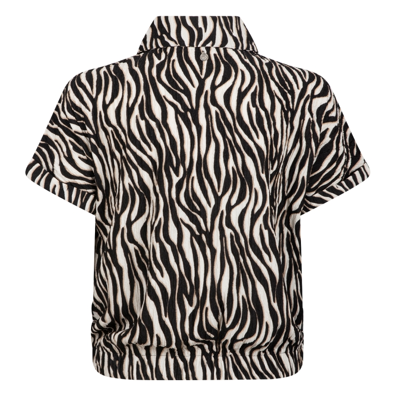 D-zine Asima Z10184 blouses korte mouw Zand