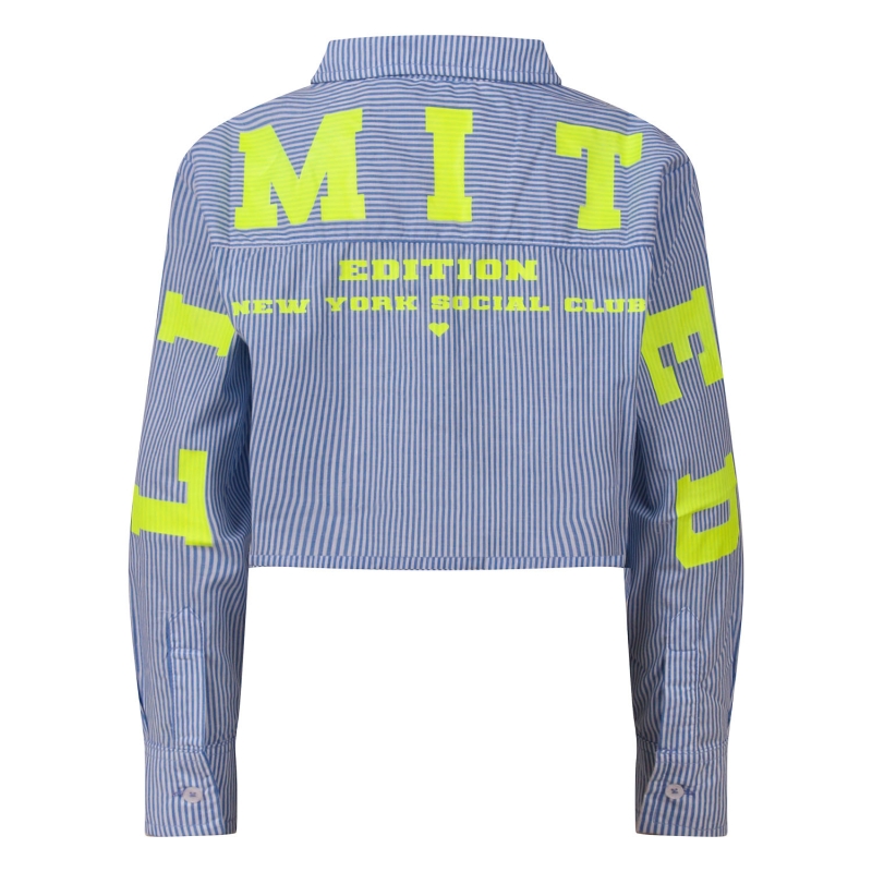 D-zine Arya Z10199 blouses lange mouw pastel bleu