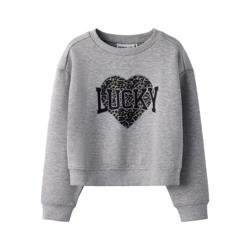 name it NKFBIMA LS RLX SHORT SWEAT UNB BOX sweatshirts Grey