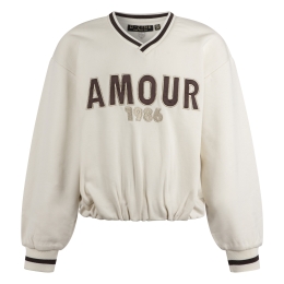 D-zine Belicia W20088 meisjes sweatshirt Ecru melee