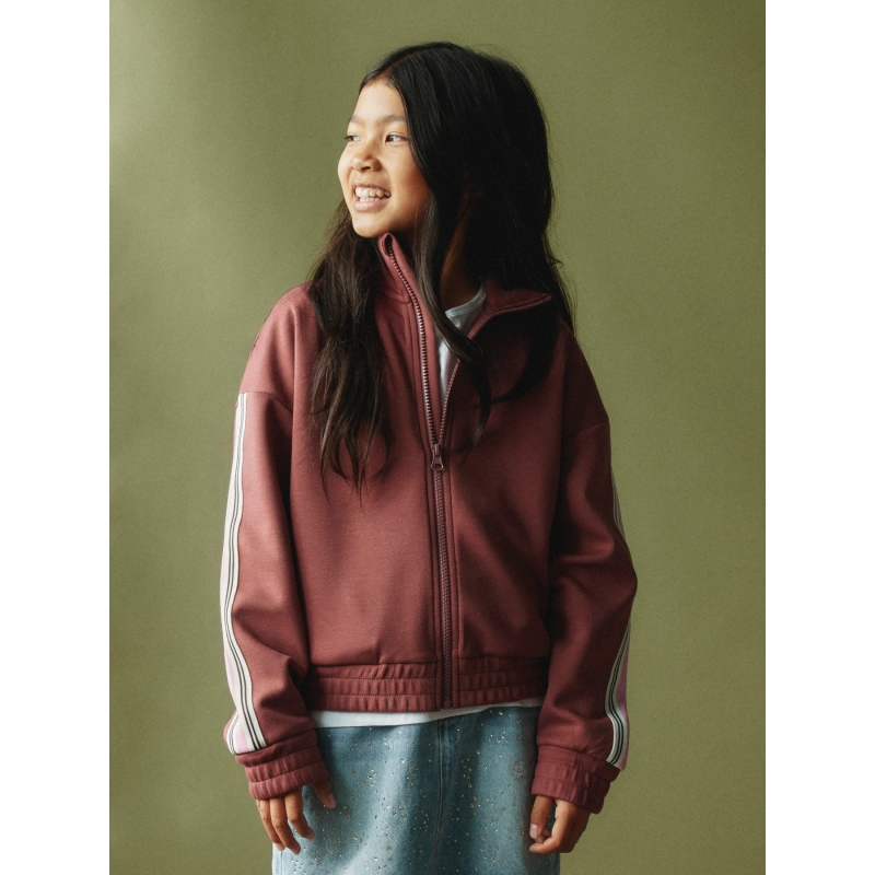 name it NKFNAKUK LS NREG SWEAT CARD UNB vesten oud rose