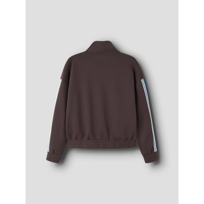 name it NKFNAKUK LS NREG SWEAT CARD UNB vesten bruin