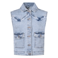 D-zine Nola gilet Z10335 gilet Denim licht gebleekt