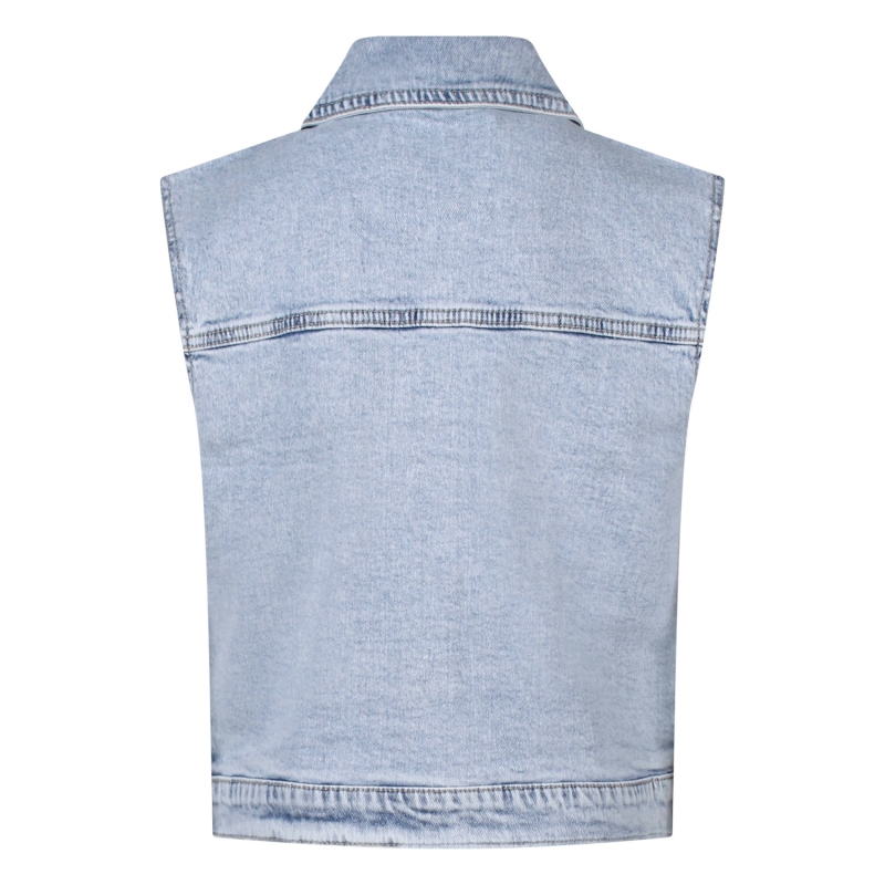 D-zine Nola gilet Z10335 gilet Denim licht gebleekt