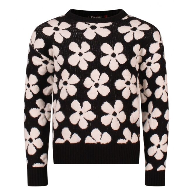 Persival Persival 3110302 W10057 Zwart 02.BLACK.W25 Persival 3110302 W10057 Meisjes pullover Zwart bestel je online bij www.bertusmode.nl/