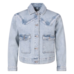 D-zine Nola fray Z10322 meisjes Meisjes denim jack Denim licht gebleekt