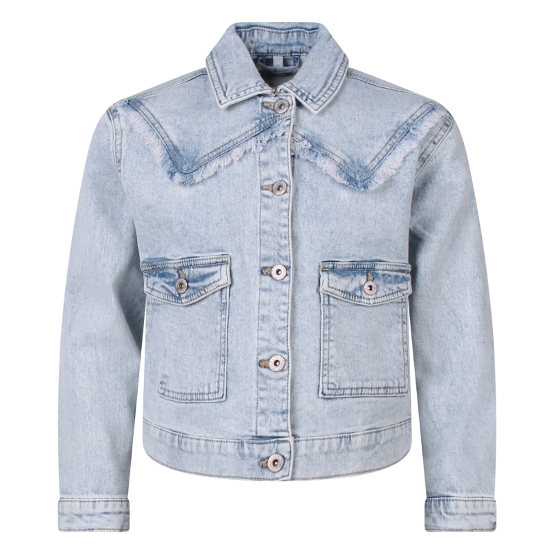D-zine Nola fray Z10322 jackjes Denim licht gebleekt