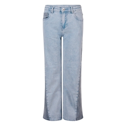 D-zine Anais Z10066 meisjes lange broek Denim licht gebleekt