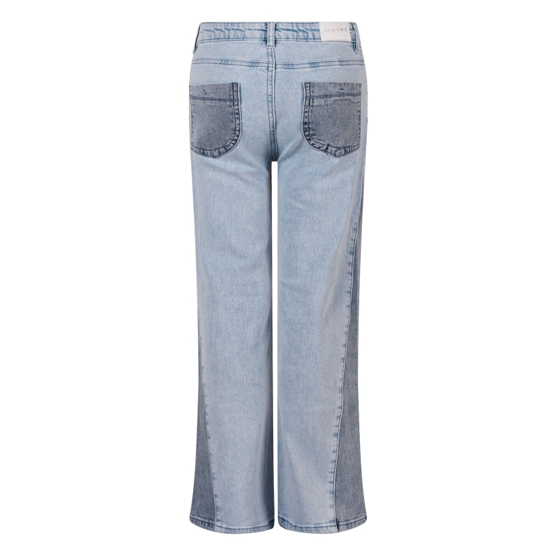 D-zine Anais Z10066 lange broeken Denim licht gebleekt