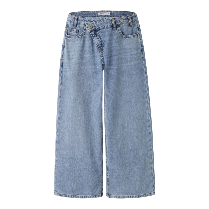 name it NKFBELLA X-WIDE CLOSURE JEANS 8181-BE lange broeken Blue