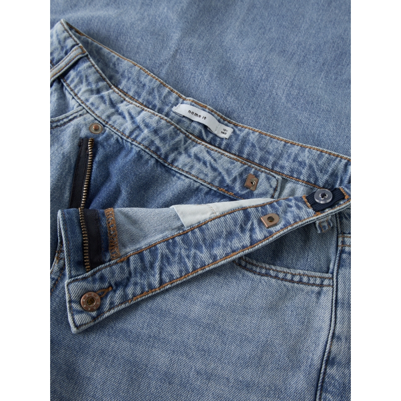 name it NKFBELLA X-WIDE CLOSURE JEANS 8181-BE lange broeken Blue