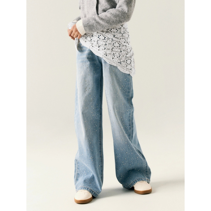 name it NKFBELLA WIDE RHINE JEANS 6608-IM lange broeken Blue