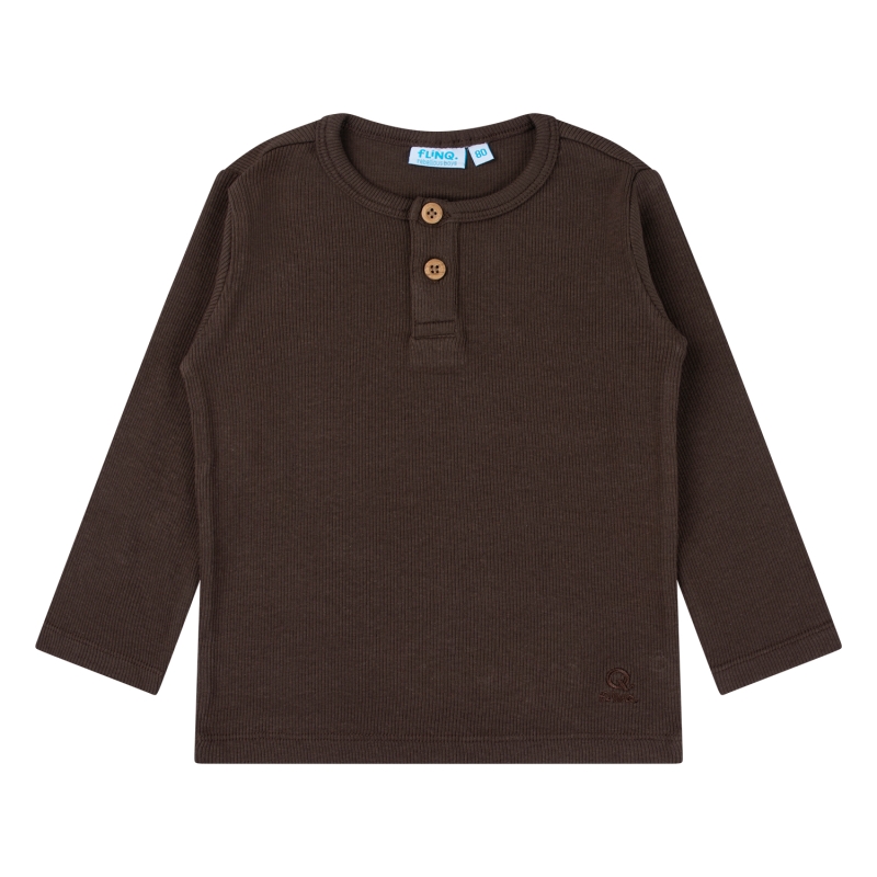 flinq 3111601 W10292 t-shirts lange mouw Bruin donker