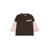 flinq 3111602 W10299 t-shirts lange mouw Bruin donker