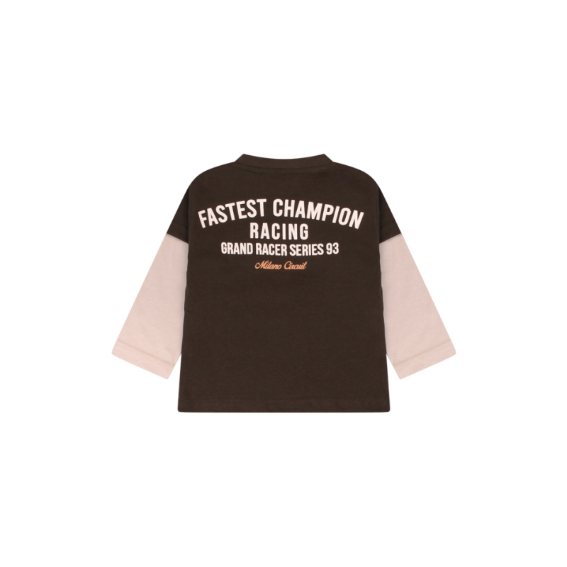 flinq 3111602 W10299 t-shirts lange mouw Bruin donker