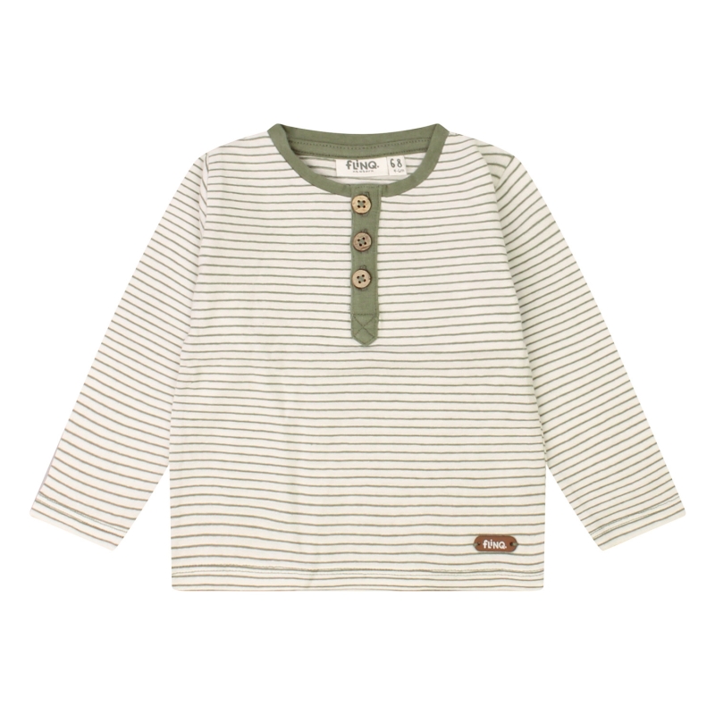 flinq newborn Stripey Z10414 t-shirts lange mouw Groen mos