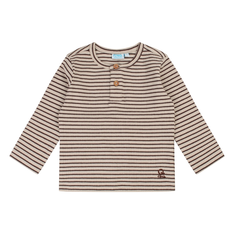 flinq 3311600 W20353 t-shirts lange mouw Bruin donker
