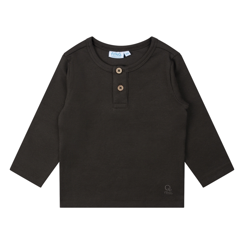 flinq 3311601 W20356 t-shirts lange mouw Bruin donker