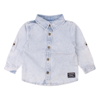 flinq Charlie Z10407 overhemd lm Denim licht gebleekt