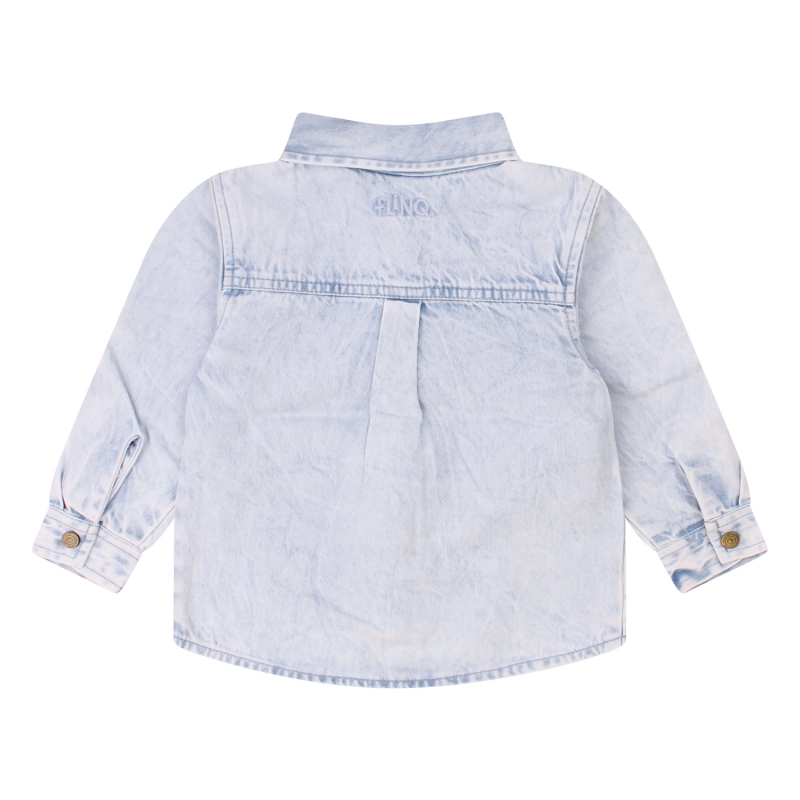 flinq Charlie Z10407 overhemd lm Denim licht gebleekt