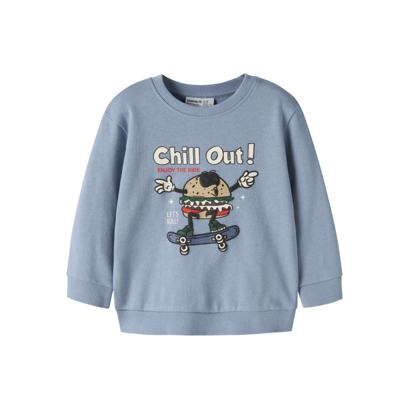 name it NMMKORE LS NREG SWEAT UNB BOX sweaters Blue