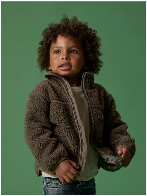 name it name it NMMMALL TEDDY JACKET POCKET Grijs