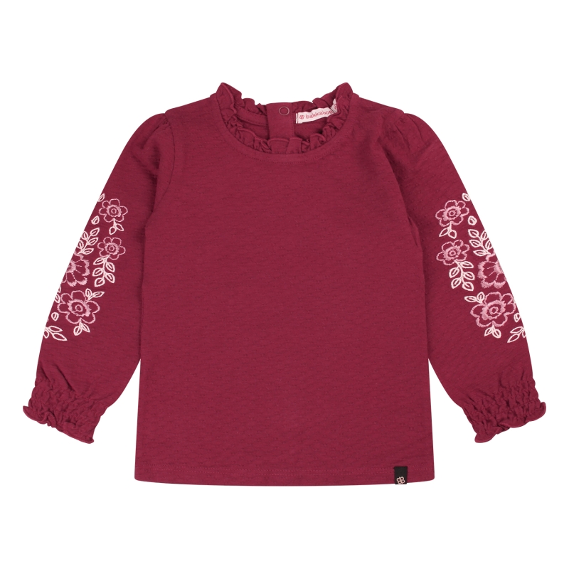 Bakkaboe Olivia baby W20243 t-shirts lange mouw Wijnrood
