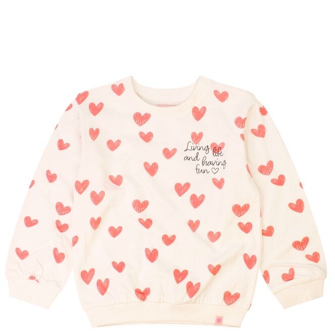 Bakkaboe Bakkaboe Luna Z10391 Beige egret Bakkaboe Luna Z10391 Baby meisjes sweatshirt Beige bestel je online bij www.bertusmode.nl/