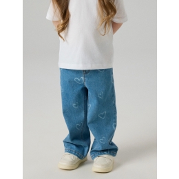 name it NMFROSE WIDE AOP JEANS 4044-ON NOOS baby meisjes lange broek Blue