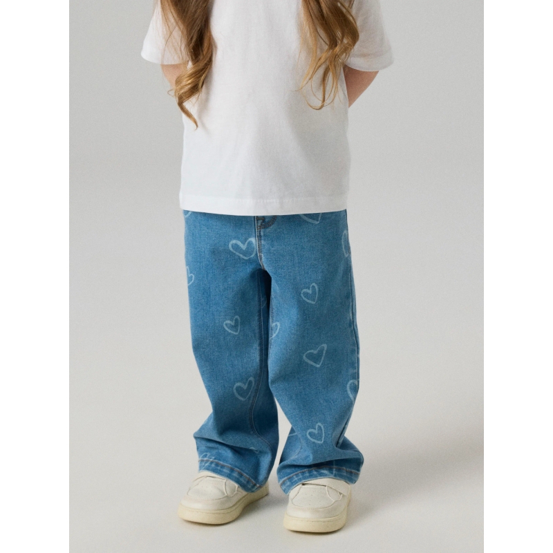 name it NMFROSE WIDE AOP JEANS 4044-ON NOOS lange broeken Blue